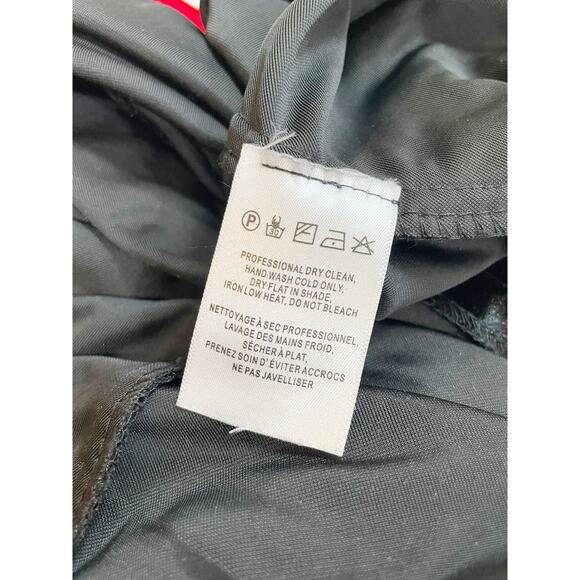 Jenny Yoo Malia BHLDN Black Velvet Long Sleeve Sheer Front Open Back Sz 16 - Picture 8 of 9